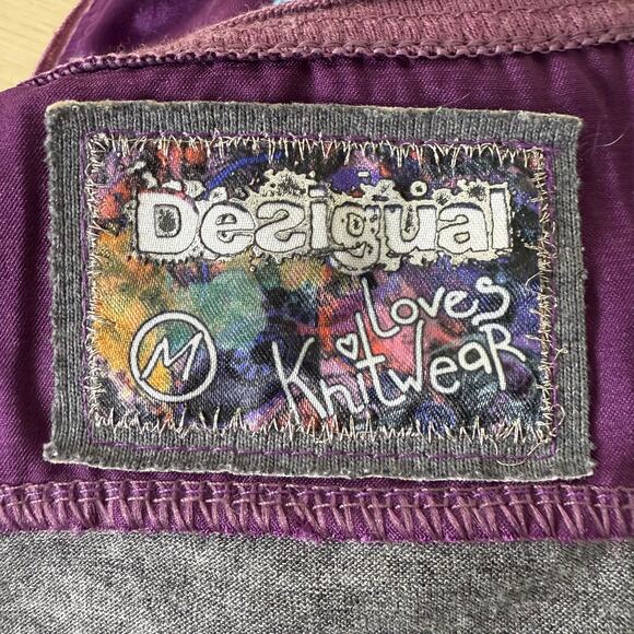 Desigual Graphic Print Tie Henley Top Whimsigoth Whimsy Twee Y2k Fairy Grunge M - Picture 6 of 10